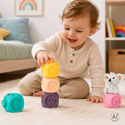 Soft sensory educational stacking pyramid blocks 13-piece set
