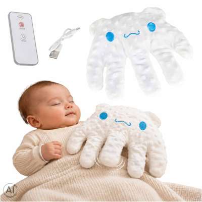 Soothing baby pillow for falling asleep with patting function hand