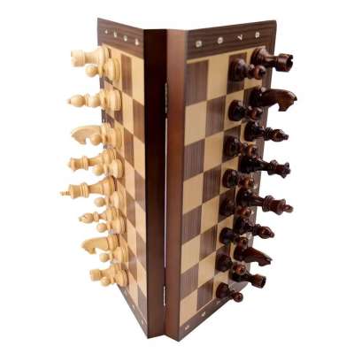Szachy drewniane magnetyczne gra 39cm
