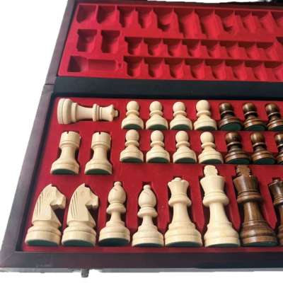 Szachy drewniane magnetyczne gra 39cm