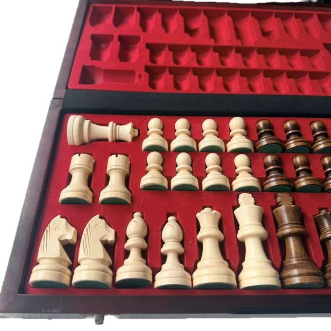 Szachy drewniane magnetyczne gra 39cm