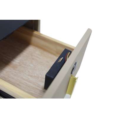 Szafka nocna szuflady oświetlenie LED USB ładowanie głośnik Bluetooth beżowa