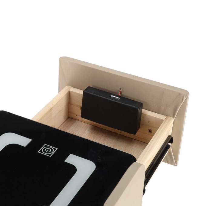 Szafka nocna szuflady oświetlenie LED USB ładowanie głośnik Bluetooth beżowa