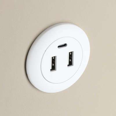 Szafka nocna szuflady oświetlenie LED USB ładowanie głośnik Bluetooth beżowa