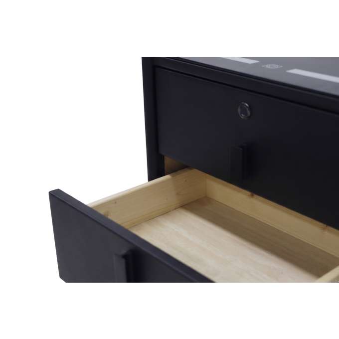 Szafka nocna szuflady oświetlenie LED USB ładowanie głośnik Bluetooth czarna