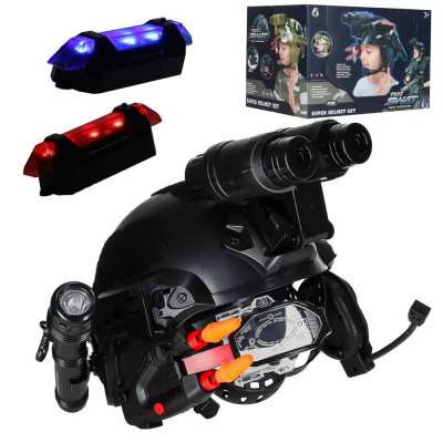 Tactical Commando Set for Kids Helmet Flashlight Sound Effects