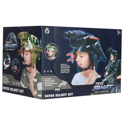Tactical Commando Set for Kids Helmet Flashlight Sound Effects