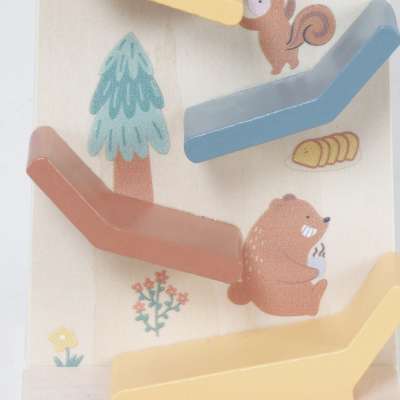 Wooden car slide track for 2 cars