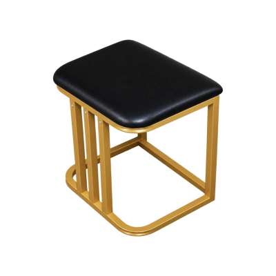 Vanity set with LED mirror lighting cabinet and stool in black and gold