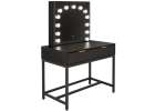 Vanity table with LED mirror 13-bulb lighting and drawers 5