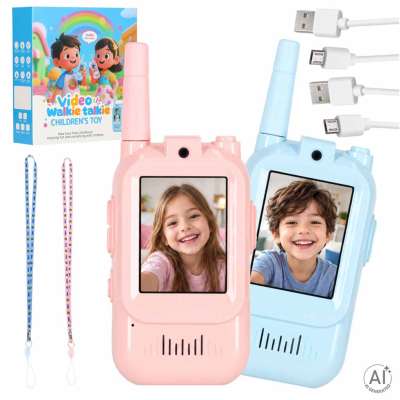 Walkie-talkies for kids with camera and video function blue and pink