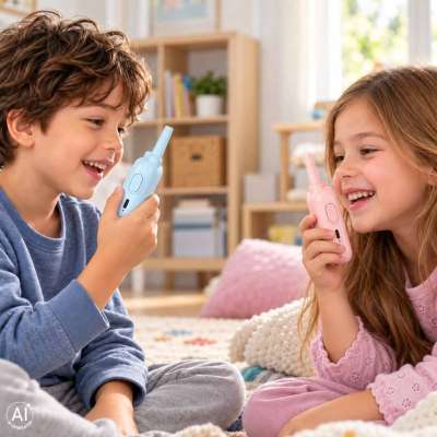 Walkie-talkies for kids with camera and video function blue and pink