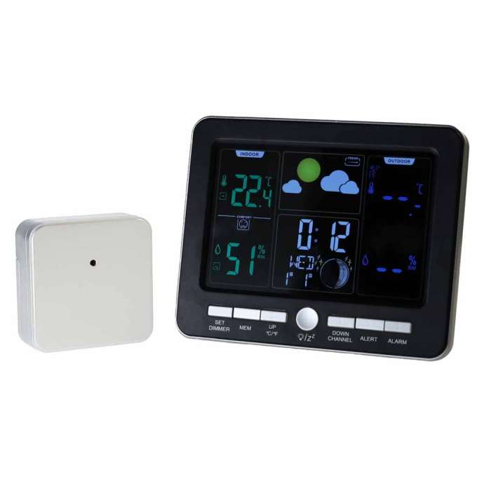 Weather station thermometer hygrometer clock alarm USB