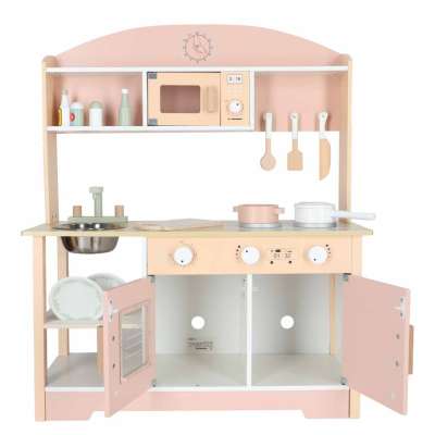 Wooden MDF MODERN CLASSIC Children's Kitchen Set with Accessories 82 cm Pink