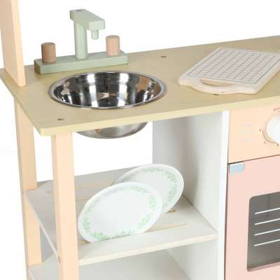 Wooden MDF MODERN CLASSIC Children's Kitchen Set with Accessories 82 cm Pink