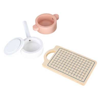 Wooden MDF MODERN CLASSIC Children's Kitchen Set with Accessories 82 cm Pink