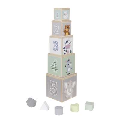 Wooden Shape Sorter Pyramid Tower Educational Puzzle
