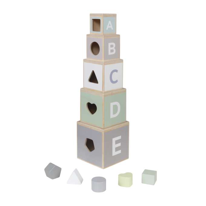Wooden Shape Sorter Pyramid Tower Educational Puzzle