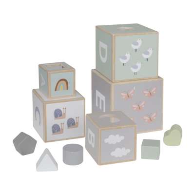 Wooden Shape Sorter Pyramid Tower Educational Puzzle