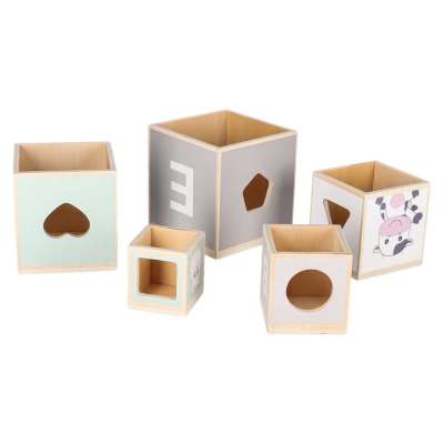 Wooden Shape Sorter Pyramid Tower Educational Puzzle