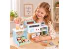 Wooden café and bakery for kids coffee machine cupcakes ice cream desserts 3