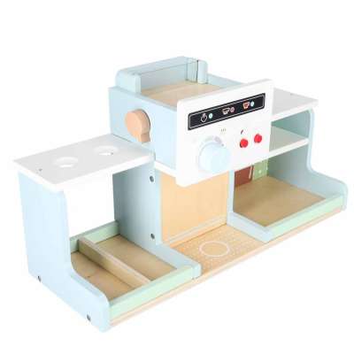 Wooden café and bakery for kids coffee machine cupcakes ice cream desserts