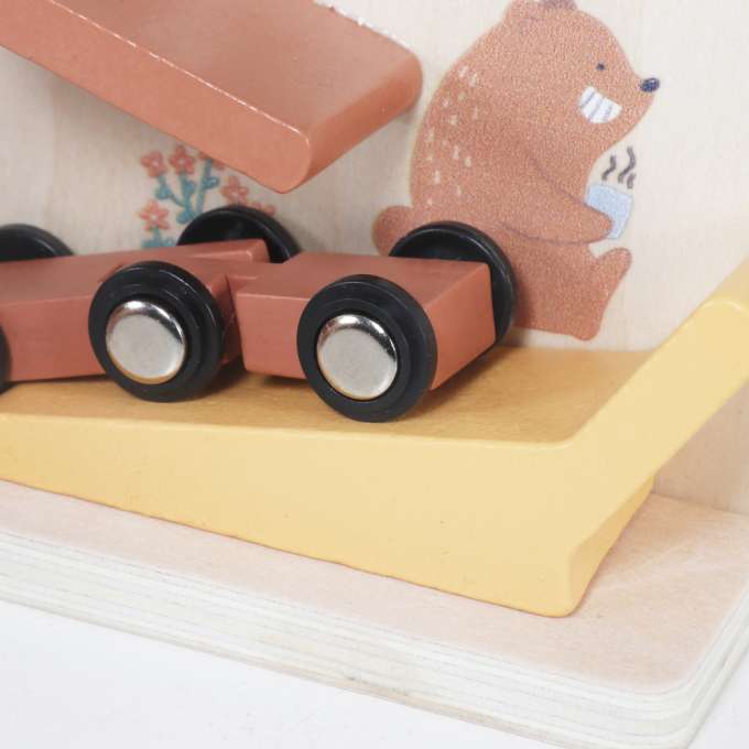 Wooden car slide track for 2 cars