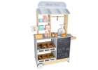 Wooden market stall food truck with a wheeled ice cube maker 3