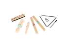 Wooden musical instruments for children triangle drumsticks harmonica grater 2