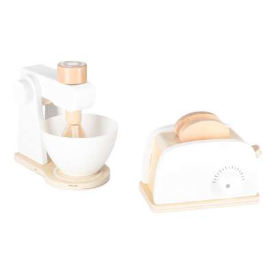 Wooden toy toaster coffee maker and mixer set a kitchen appliance set for kids