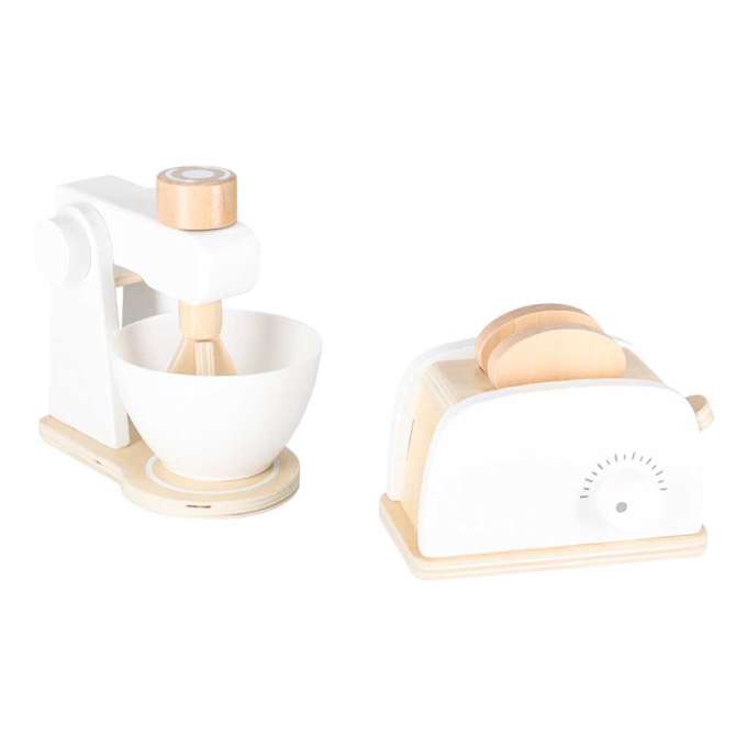 Wooden toy toaster coffee maker and mixer set a kitchen appliance set for kids