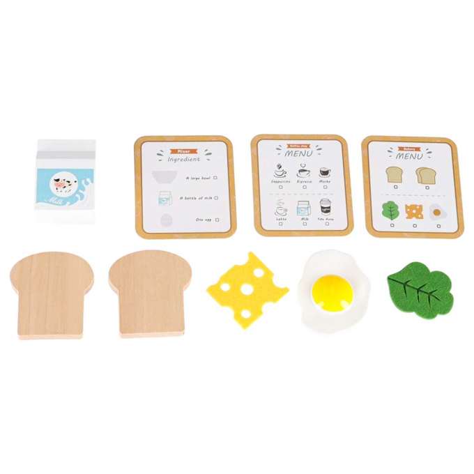 Wooden toy toaster coffee maker and mixer set a kitchen appliance set for kids