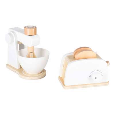Wooden toy toaster coffee maker and mixer set a kitchen appliance set for kids