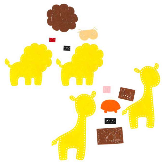 Zestaw do szycia wyszywania wyszywanka zwierzątka 6 sztuk