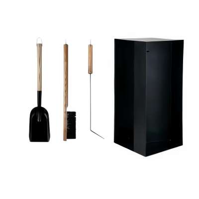 Accessories fireplace and stove tools 4-in-1 fireplace set stand container