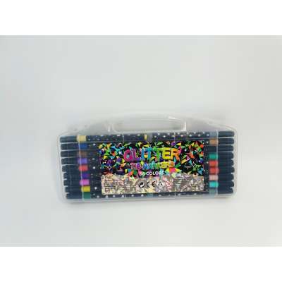 Glitter Markers Felt-Tip Pens and Coloring Markers in a Case 36-Piece Set