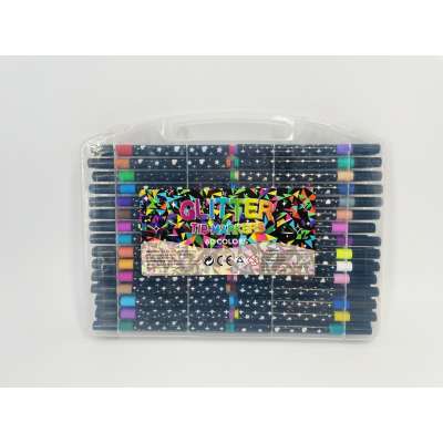 Glitter Markers Felt-Tip Pens and Coloring Markers in a Case 60-Piece Set