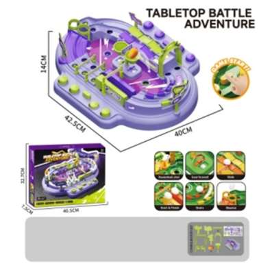 Table-top skill game a marble maze with obstacles for marbles