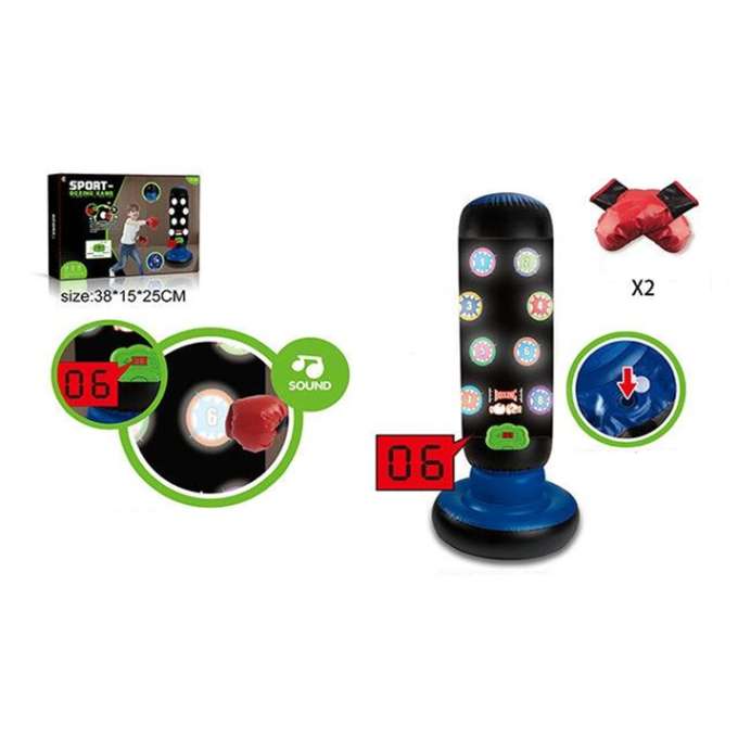 Interactive Standing Children's Punching Bag with LED Lights and Sounds