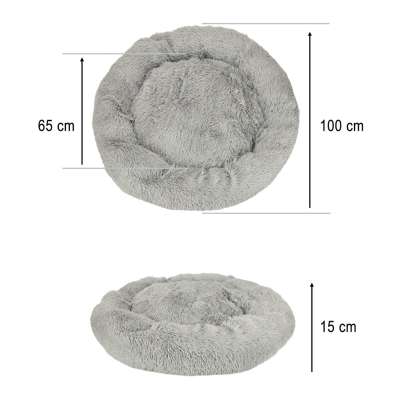 Plush Dog Bed 100 cm Light Gray