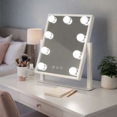 Lusterko do makijażu 9 LED z żarówkami USB 25x30cm