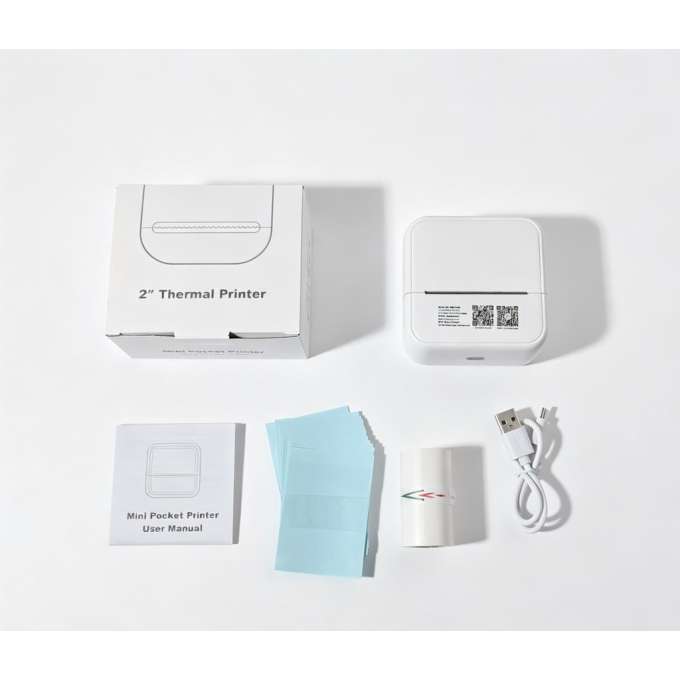 Mini Portable Thermal Printer for Tattoos Labels and Photos Small Paper Rolls
