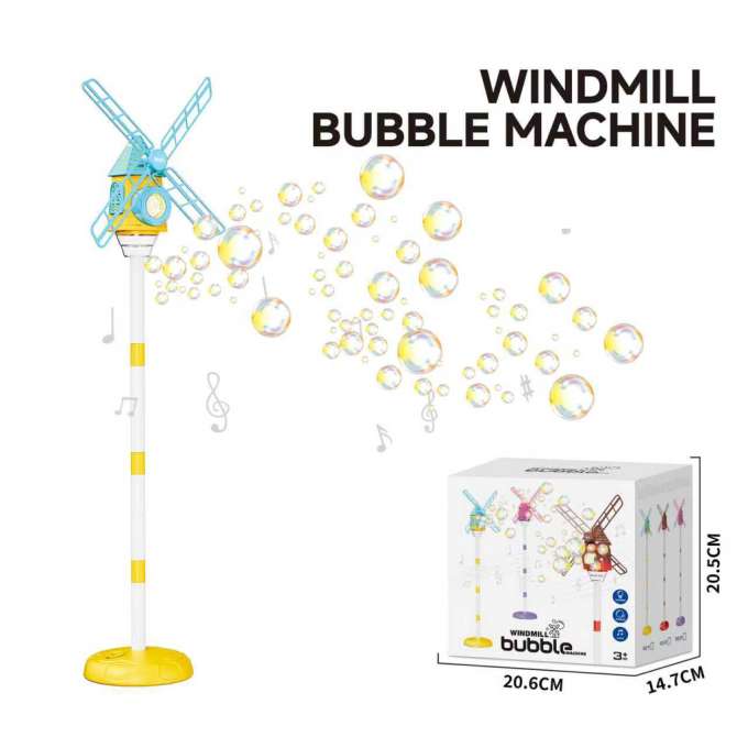 Soap bubble machine windmill on a stand automatic soap bubble machine blue