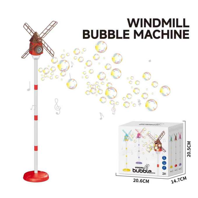 Soap bubble machine windmill on a stand automatic soap bubble machine red