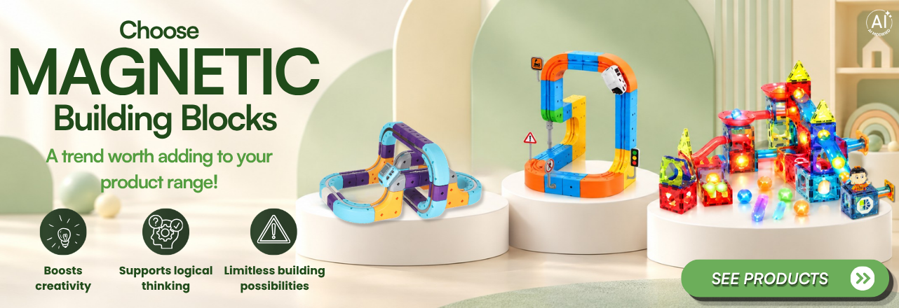 Magnetic building blocks for children