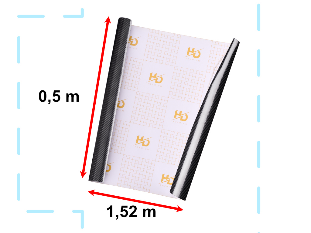 Uhlíková fólie 5D v roli černá 1,52x18m KX10272