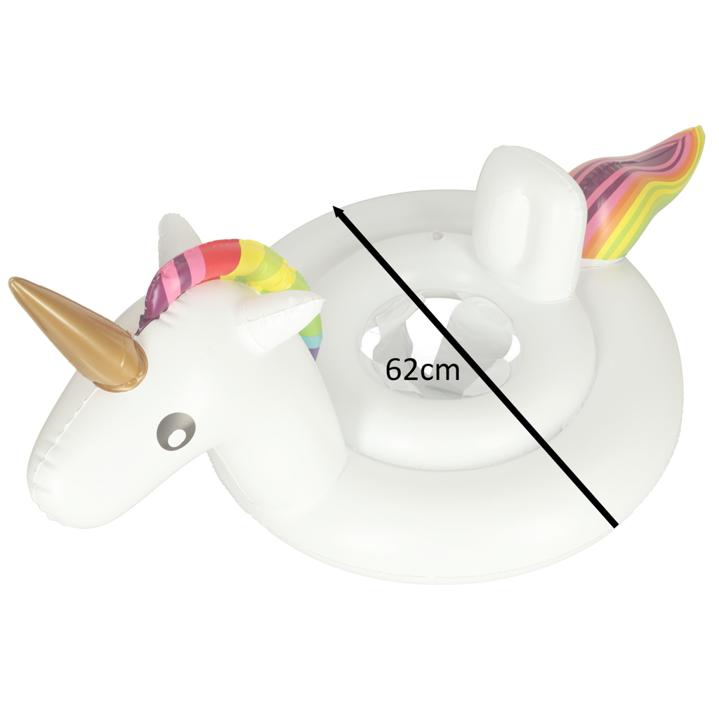 Dětské nafukovací kolo s jednorožcem a sedátkem 70 cm KX7562