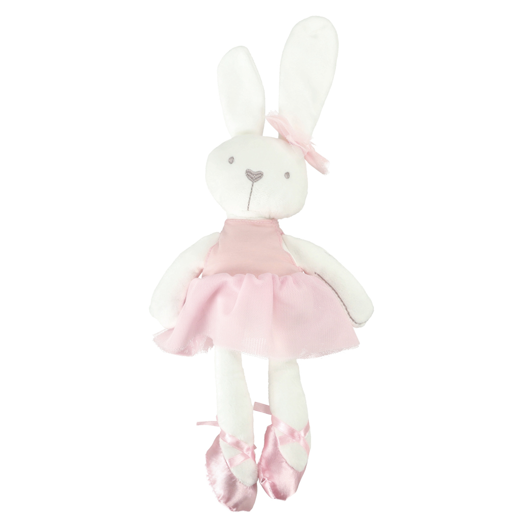 Plyšový maskot králík v růžových šatech 42cm KX7613