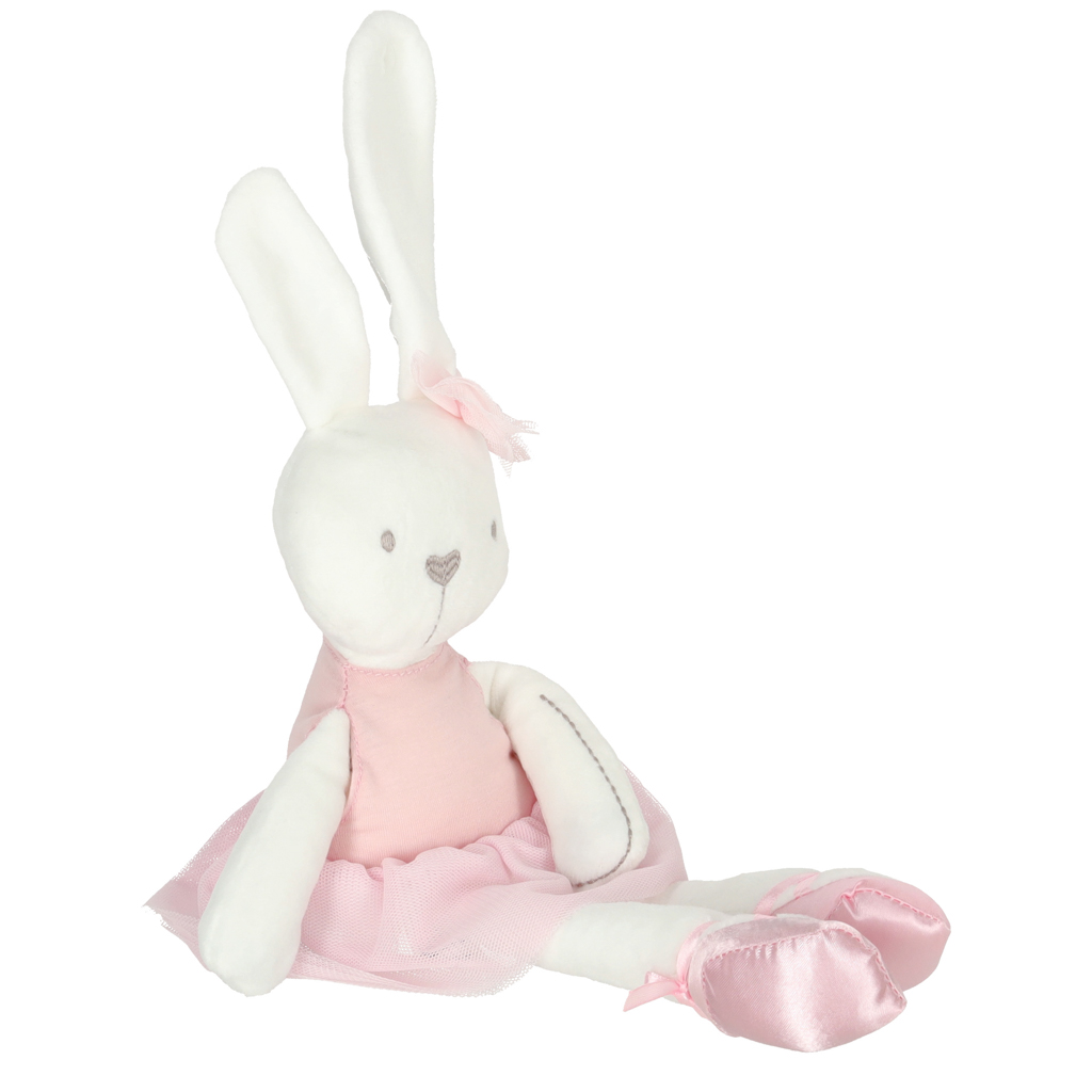 Plyšový maskot králík v růžových šatech 42cm KX7613
