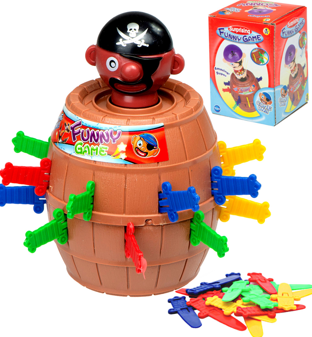 Arkádová hra Mad Pirate barrel Stab the pirate 9 x 9 x 12,5 cm KX7876